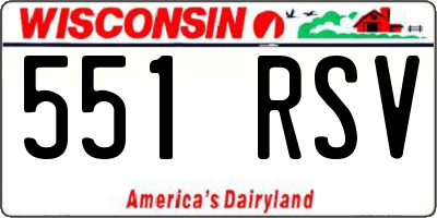 WI license plate 551RSV