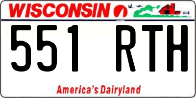 WI license plate 551RTH