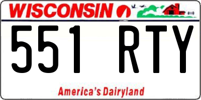 WI license plate 551RTY