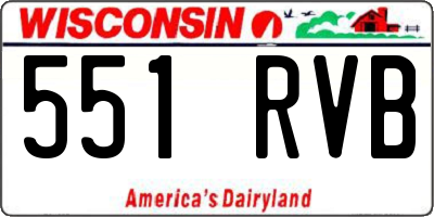 WI license plate 551RVB