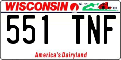 WI license plate 551TNF