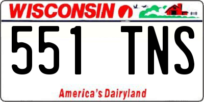 WI license plate 551TNS