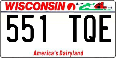 WI license plate 551TQE
