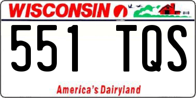 WI license plate 551TQS