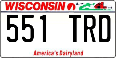 WI license plate 551TRD