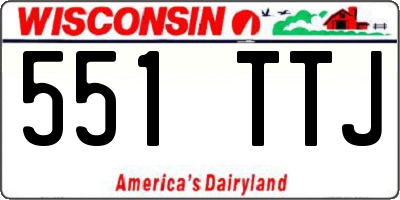 WI license plate 551TTJ