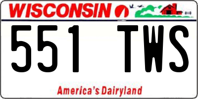 WI license plate 551TWS