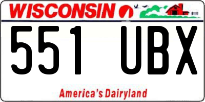 WI license plate 551UBX