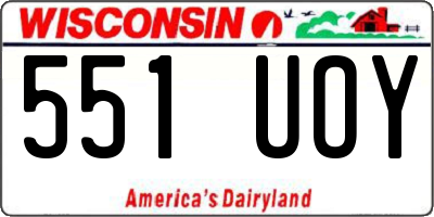 WI license plate 551UOY