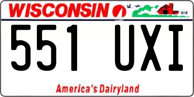 WI license plate 551UXI