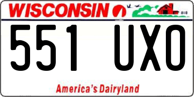 WI license plate 551UXO