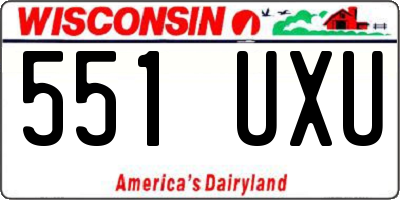 WI license plate 551UXU