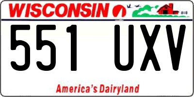 WI license plate 551UXV