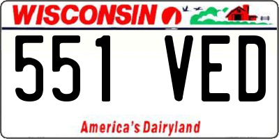 WI license plate 551VED