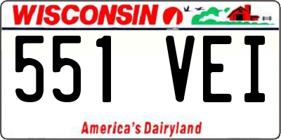 WI license plate 551VEI