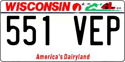 WI license plate 551VEP