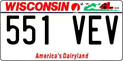 WI license plate 551VEV