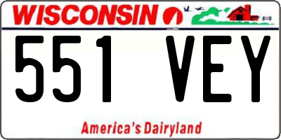 WI license plate 551VEY