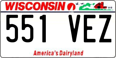 WI license plate 551VEZ