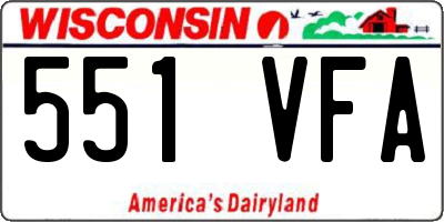 WI license plate 551VFA