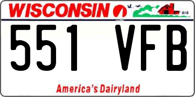 WI license plate 551VFB