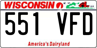 WI license plate 551VFD