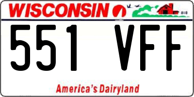 WI license plate 551VFF