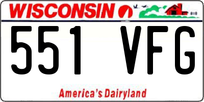 WI license plate 551VFG
