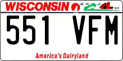 WI license plate 551VFM