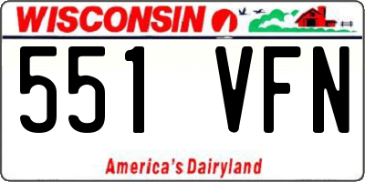 WI license plate 551VFN