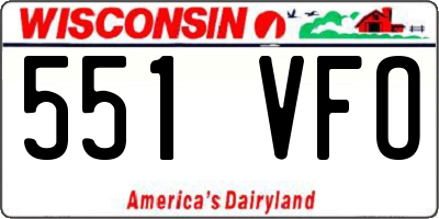 WI license plate 551VFO