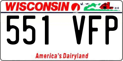 WI license plate 551VFP