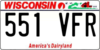 WI license plate 551VFR