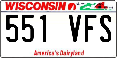 WI license plate 551VFS