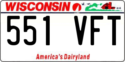 WI license plate 551VFT