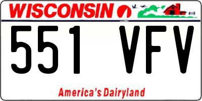 WI license plate 551VFV