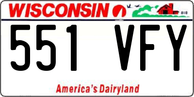 WI license plate 551VFY