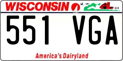 WI license plate 551VGA