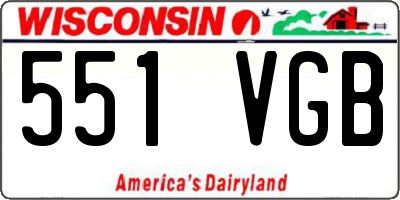 WI license plate 551VGB