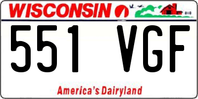 WI license plate 551VGF