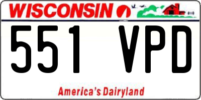 WI license plate 551VPD
