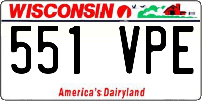 WI license plate 551VPE