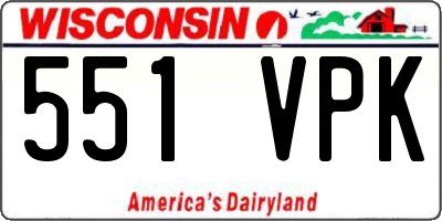 WI license plate 551VPK