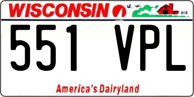 WI license plate 551VPL