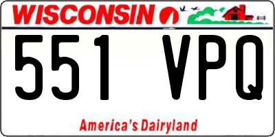 WI license plate 551VPQ