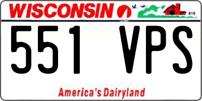 WI license plate 551VPS