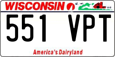 WI license plate 551VPT