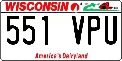 WI license plate 551VPU