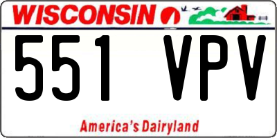 WI license plate 551VPV