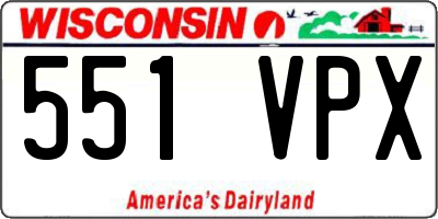 WI license plate 551VPX
